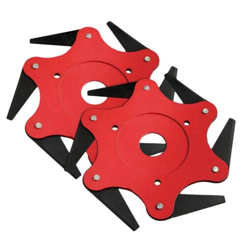 Lame de rasoir en acier au manganèse, tête de coupe, pour jardin, pelouse, 6 acier, 2 pièces