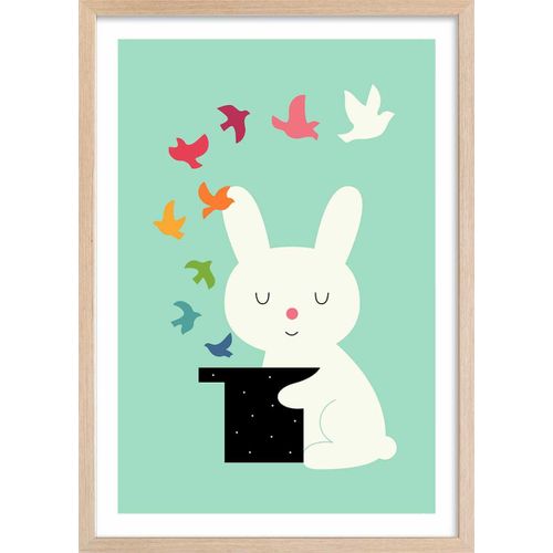 Affiche enfant lapin magicien