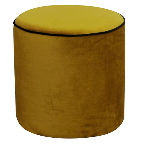 Pouf En Velours Jaune Mordoré