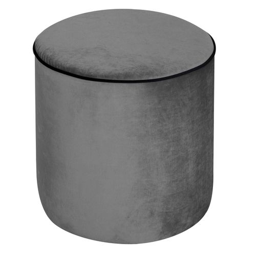 Pouf En Velours Gris