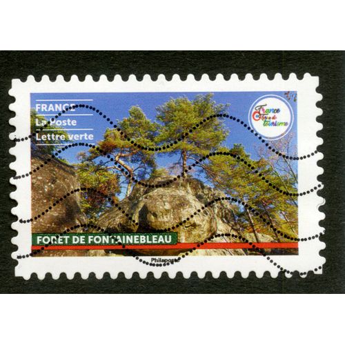 Timbre Oblitéré Foret De Fontainebleau, France, La Poste, Lettre Verte, France Terre De Tourisme