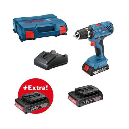 Perceuse visseuse Bosch Professional GSR 18V-21 + 3 batteries GBA 18V 2,0Ah + chargeur GAL 18V-20 , livrés en L-CASE - 0615990L