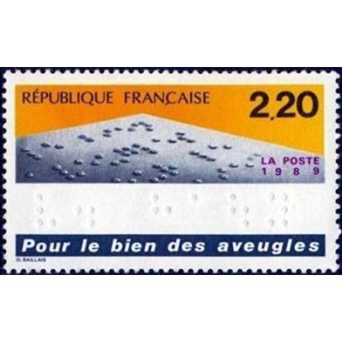 Timbre France 1989, Oblitéré - Pour Le Bien Des Aveugles - 2.20 - Yt2562