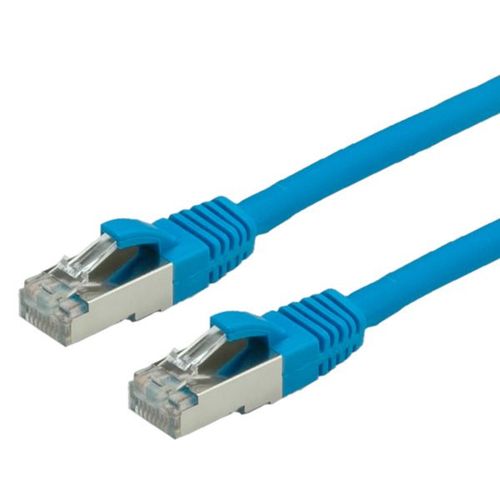VALUE - Cordon de raccordement - RJ-45 (M) pour RJ-45 (M) - 1.5 m - SFTP, PiMF - CAT 6e - sans halogène, moulé, sans crochet, bloqué - bleu