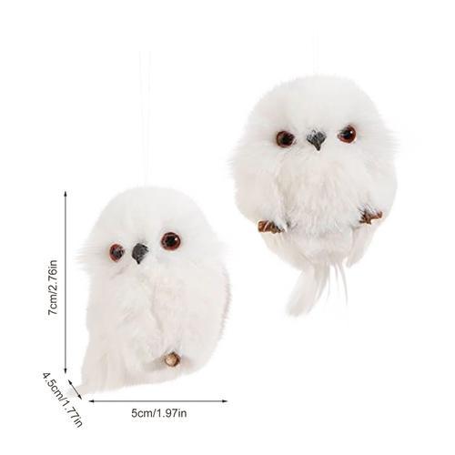 Pendentif De Décoration De Jardin De Hibou, 2 Pièces, Décoration D'Arbre De Noël, Simulation De Poupée De Hibou, Jouet Cadeau Pour Enfant