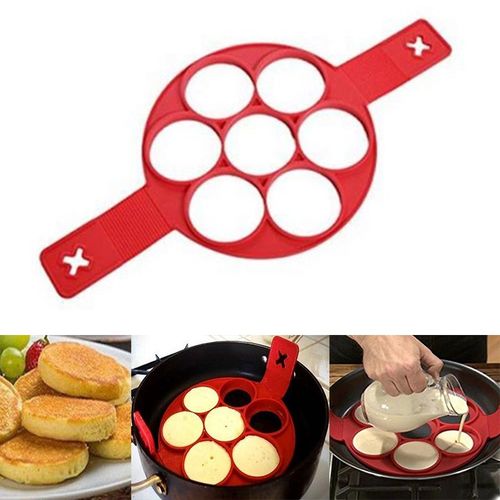 Machine à crêpes en Silicone antiadhésives, outils de cuisson, anneau d'¿ufs, crêpes au fromage, moule, accessoires de cuisine à 7 trous
