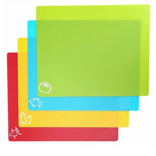 Tapis de coupe rectangulaire en plastique, flexibles et antidérapants, planche à découper pour le dos gaufré, outils de cuisine, 38x30.5cm, 4 pièces/ensemble