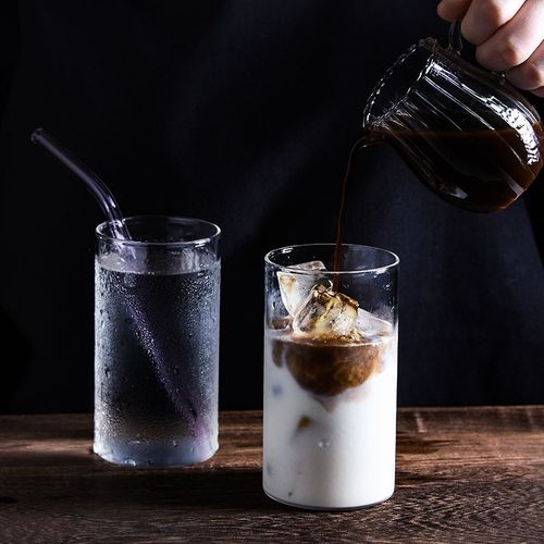 Tasse en verre Simple résistant à la chaleur | Petit déjeuner, tasse à lait, tasse à café glace, jus de lait milkshake, antidéflagrant et à haute température lw127347