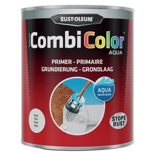 Primaire antirouille - sans solvants - CombiColor Aqua Primer - Gris - 0,75L RUST-OLEUM