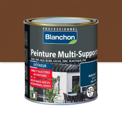 Peinture multi-supports application extérieur Brun argile RAL 8003 2L BLANCHON