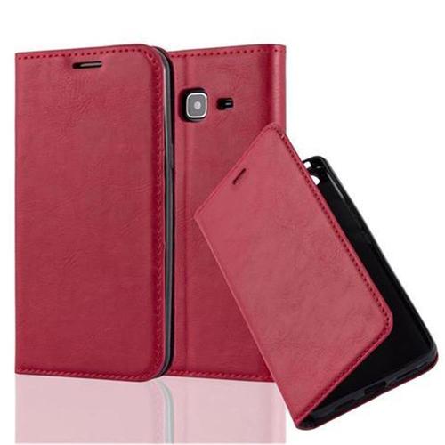 Cadorabo Housse Compatible Avec Samsung Galaxy J3 2016 En Rouge De Pomme - Étui De Protection Avec Fermeture Magnétique, Fonction De Support Et Compartiment Pour Carte