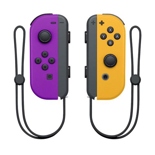 Manettes De Jeu Compatibles Nintendo Switch Joy Con Controller Neon Wireless Gamepad Avec Sangles Joy-Pad Violet Orange