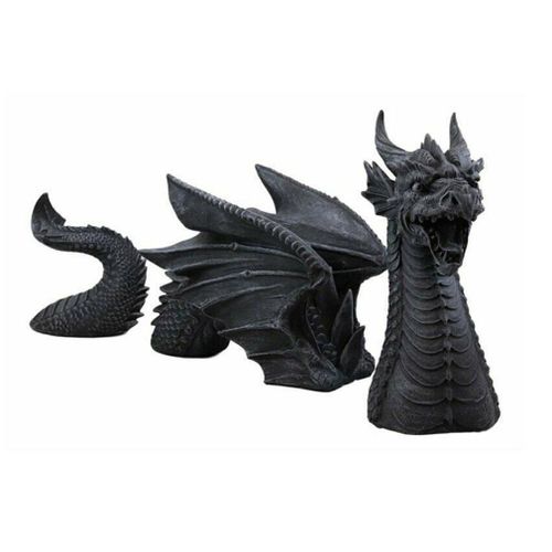 Sculptures gothiques de Dragon en résine, grand Dragon à ailes, décoration de jardin