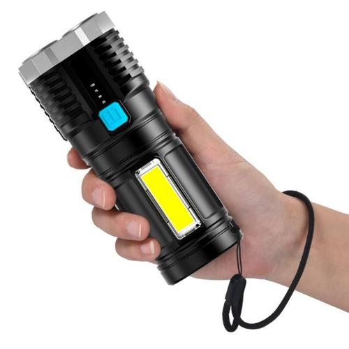 Lampe de poche à 4 c¿urs, éblouissante, forte lumière, USB, longue portée, Portable, étanche, tactique