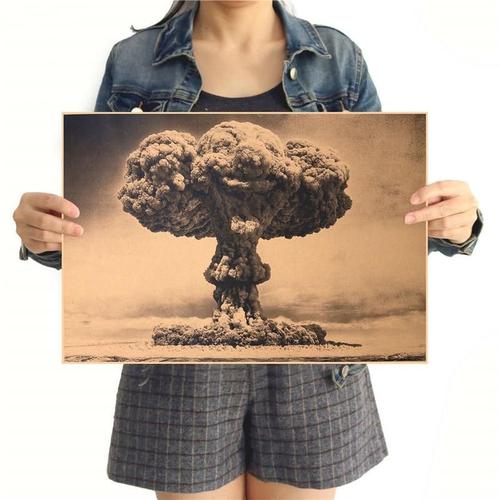 Affiches rétro de films de la seconde guerre mondiale, papier Kraft, autocollant mural de Film Antique