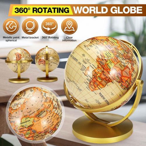 Carte du monde Globe Terrestre avec support, 14cm, jouet éducatif,  décoration de maison et de bureau, cadeau pour enfants