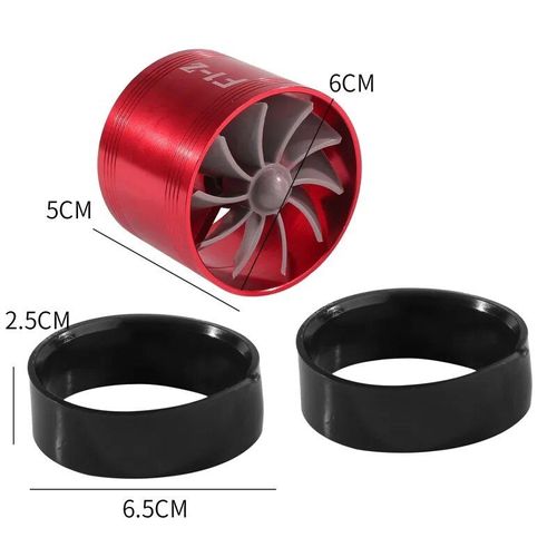 Turbine De Voiture Smile Smile,Chargeur Turbo,Simple,Double Filtre À Air,Ventilateur D'admission,Kit D'économie De Carburant Et De Gaz,Pièce De Rechange Automatique - Type Red