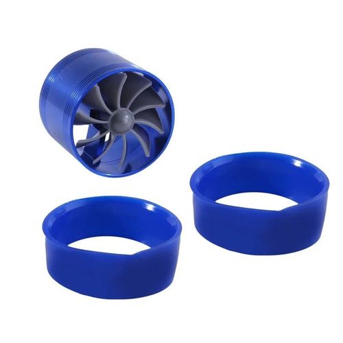 Turbine De Voiture Smile,Chargeur Turbo,Simple,Double Filtre À Air,Ventilateur D'admission,Kit D'économie De Carburant Et De Gaz,Pièce De Rechange Automatique - Type Blue