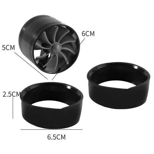 Turbine De Voiture Smile,Chargeur Turbo,Simple,Double Filtre À Air,Ventilateur D'admission,Kit D'économie De Carburant Et De Gaz,Pièce De Rechange Automatique - Type Black