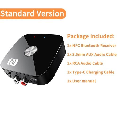 Récepteur Audio Bluetooth 5.3 Ndavid Pour Voiture,Adaptateur Sans Fil Stéréo Aux Rca,Usb,U-Disk,Hifi,Musique Sans Perte,Kit Haut-Parleur,3.5mm,T68 - Type Standard Version-V5.3