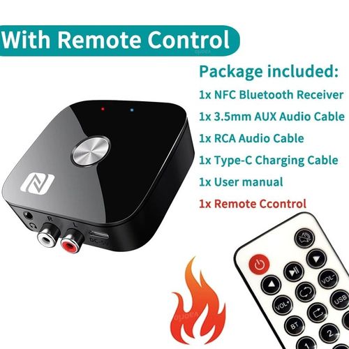 Récepteur Audio Bluetooth 5.3 Ndavid Pour Voiture,Adaptateur Sans Fil Stéréo Aux Rca,Usb,U-Disk,Hifi,Musique Sans Perte,Kit Haut-Parleur,3.5mm,T68 - Type With Remote Control-V5.3