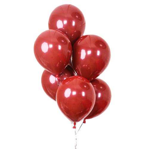 Ballons en Latex couleur rubis rouge, 100 pièces, en métal brillant, couleur chromée, métalliques, à Air, pour décoration de fête de mariage, nouvelle collection