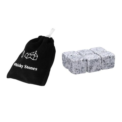 Ensemble De Glaçons De Refroidissement Réutilisables Pour Whisky,Roches Naturelles Pour Fête,Cadeaux De Mariage,Sac En Velours,Granit,Charbon,9 Pièces