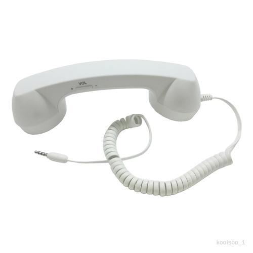 Koolsoo Combiné Téléphonique Rétro 3,5 Mm Classic Mini Pour Téléphones Mobiles Blanche