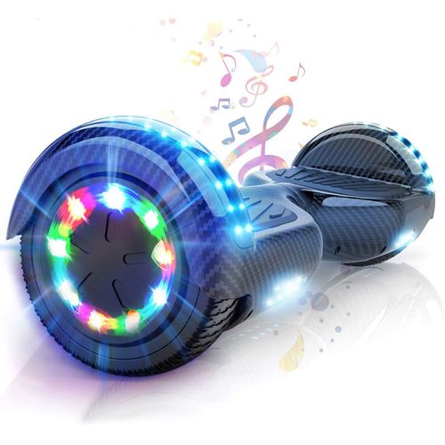Hitway Hoverboard Gyropode 6.5 Pouces, Avec Haut-Parleur Bluetooth-Musique Et Led-Roue Clignotante, Skateboards Pour Les Enfants Et Adulte Noir
