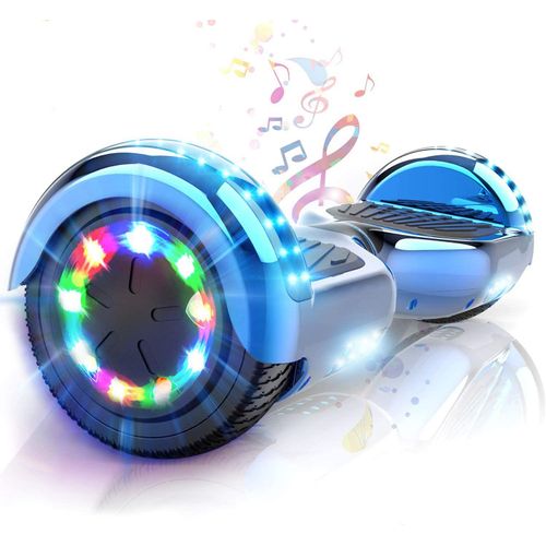 Hitway Hoverboard Gyropode 6.5 Pouces, Avec Haut-Parleur Bluetooth-Musique Et Led-Roue Clignotante, Skateboards Pour Les Enfants Et Adulte Bleu