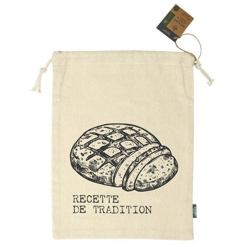 Paris Prix - Sac À Pain En Toile "Tranche" 36cm Beige