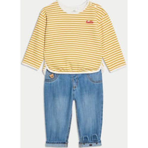 Ensemble 2 Pièces En Coton Avec Top Et Bas (Jusqu'au 8 Ans) - Jaune