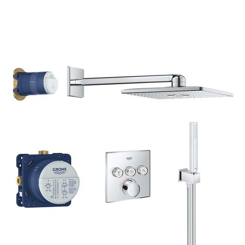 Pack de douche encastré SMARTCONTROL GROHE 34712000 - tête 31 x 31 cm+ douchette 2 jets
