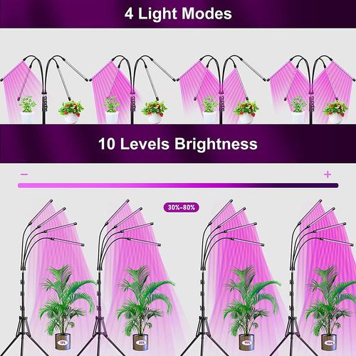 Lampe de Plante, Lampe de Croissance avec Trépied, 80 LEDs Plant Lampe  Horticole Croissance Floraison 4
