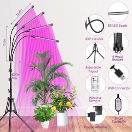 Lampe de croissance pour plantes 4 têtes 80 LED