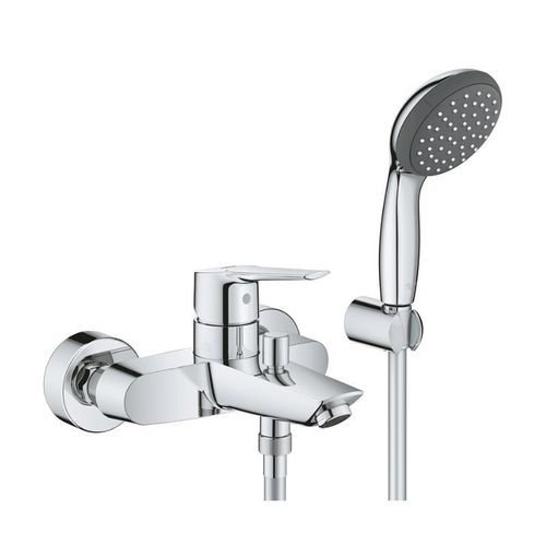 Ensemble mitigeur bain/douche START + Set de douche Vitalio GROHE 23413002 douchette, flexible et support mural - chrome