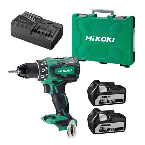 Perceuse visseuse HITACHI-HIKOKI DS18DBSLWJZ 70Nm 18V 5Ah Li-Ion Induction en coffret + 2 batteries + 1 chargeur