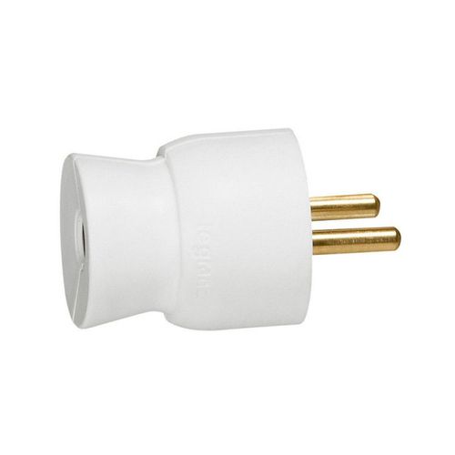 Fiche 2P+T - mâle - sortie droite - 16A - blanc LEGRAND