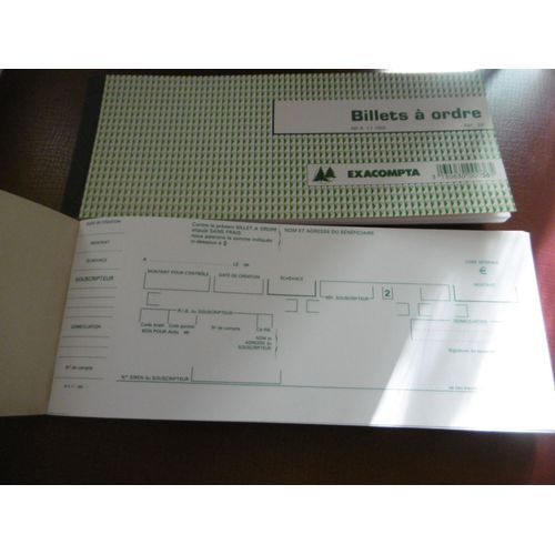 Carnets Billets A Ordre 10x25cm Ref.36 Exacompta Lot De 2