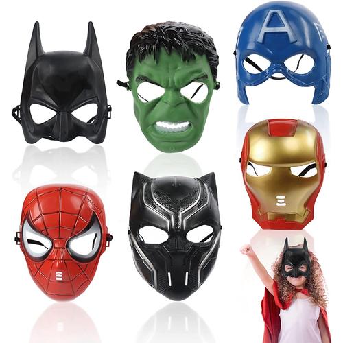 Masque de Super-héros,The Avengers Enfants Masques, Super héros fête Masques,  Batman Hulk Cosplay Masque Fête, Enfants Masques Dress Up Cosplay, Masque  Fête, Masques pour Enfants Fête, 6 pcs