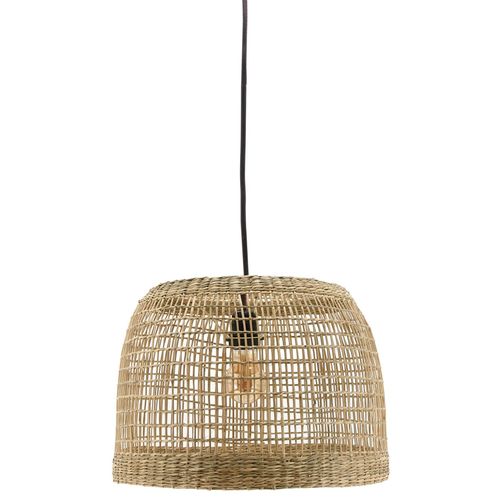 Abat-jour pour suspension rond en jonc naturel ajouré Diamètre 38cm