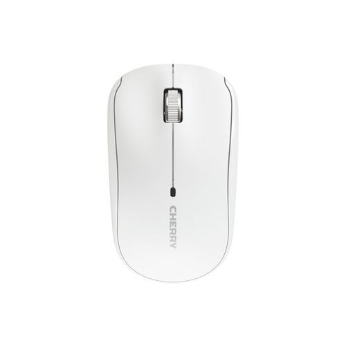 CHERRY MW 2200 - Souris - ergonomique - droitiers et gauchers - optique - 3 boutons - sans fil - 2.4 GHz - récepteur sans fil USB - blanc
