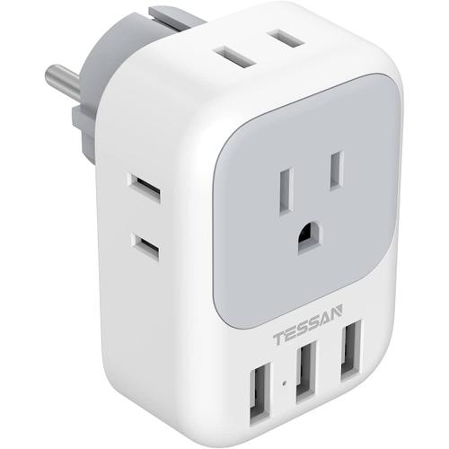 Adaptateur Prise USA vers France EU avec 3 USB