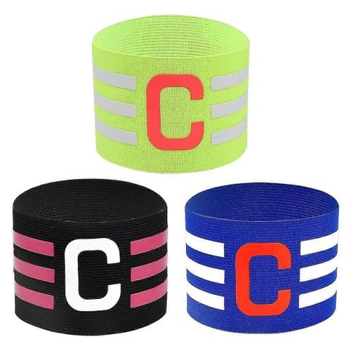 3pcs Casques De Capitaines De Football, Bande De Football Ajustable Brassard De Capitaine De Football Pour Adulte Et Vous