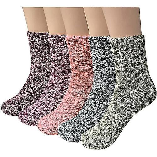 Chaussettes en laine pour femmes 5 paires chaussettes chaudes d