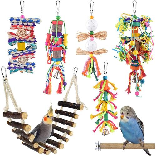 Jouets pour oiseaux en bois, perchoirs en bois perroquet