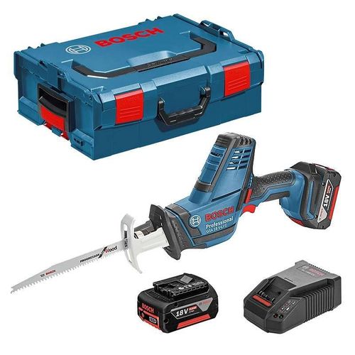 Scie Sabre sans fil BOSCH GSA 18 V-LI C Professional (2 x 5,0 Ah) + L-Boxx