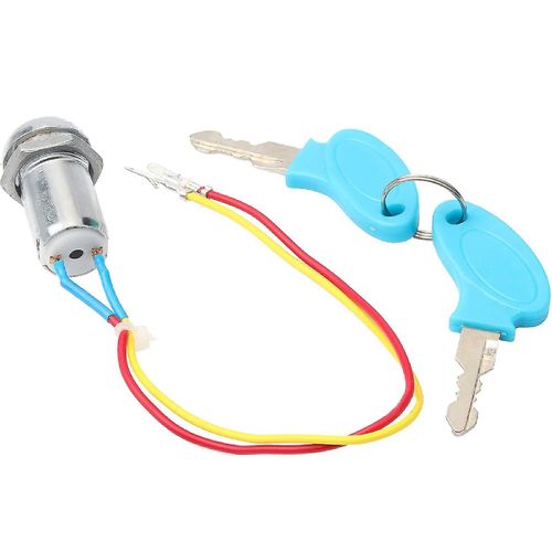 1 Set Ignition Switch Reliable Easy To Use Convenient 2 Wire Key Ignition Lock Cylinder For Electric Scooter