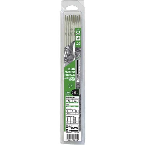 Électrode inox 316L - rutilo-basique - diamètre 3,2 mm - boite de 25 GYS