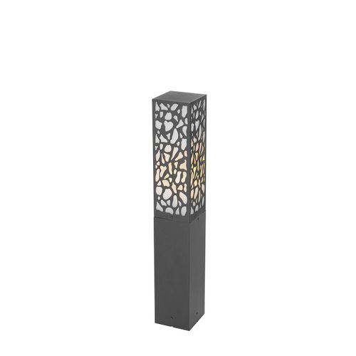 Qazqa Moderne Modern Buiten Paaltje Zwart 60 Cm Ip44 - Nicole Plastique /Aluminium /Acier Noir Oblongue / Extérieur / Jardin / Luminaire / Lumiere / Éclairage E27 Max. 1 X 40 Watt